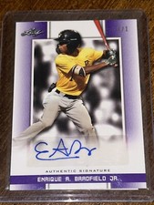 ENRIQUE BRADFIELD JR 2019 Leaf Perfect Game Purple BLANK BACK AUTO #1/1 ORIOLES
