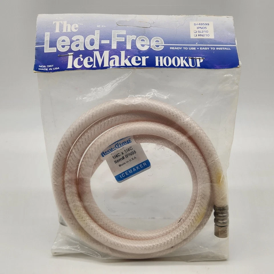 Línea de conexión para máquina de hielo sin plomo S#49599 5' 1/4c x 1/4c poli trenzado por NADA Foto 1 de 4