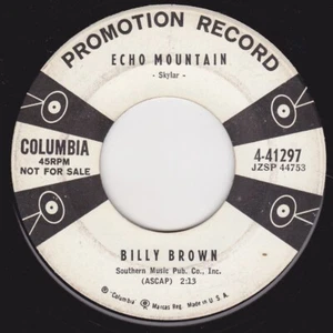 BILLY BROWN "ECHO MOUNTAIN"/"FLIP OUT'' COLUMBIA- VG+ - Foto 1 di 1
