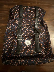 Herschel Girls Backpack Bag Black Floral Magnetic Straps - Picture 1 of 21
