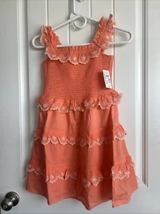 NWT Gymboree Girls Size 8 Beautiful Coral Eyelet Dress - Picture 1 of 5