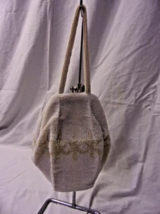 Borsa vintage Walborg De Pinna scatola di perle semi bianchi Stly Bag grande sposa - Foto 1 di 9