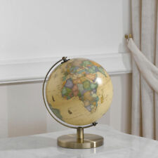 Mappemonde Zeno style Vintage globe terrestre de bureau laiton et beige