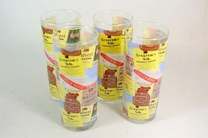 Vintage Highball Glasses Set of 4 Ocean Thailand Liquor Labels - Picture 1 of 12