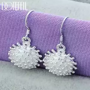 DOTEFFIL 925 Sterlingsilber Feuerwerk Koralle Tropfen Ohrringe Frau Charm Schmuck - Bild 1 von 6