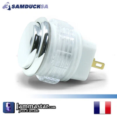 Crown / Samducksa SDB-202M-24 Cherry - Arcade Push button - Chrome / Silver