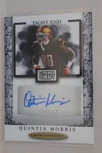 2021 Sage Football Autograph Black Border Quintin Morris - Picture 1 of 1