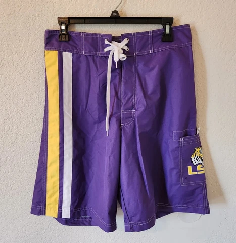 LSU Tigers Swim Trunks Purple Men's Medium G-III Carl Banks New With Tags Cover