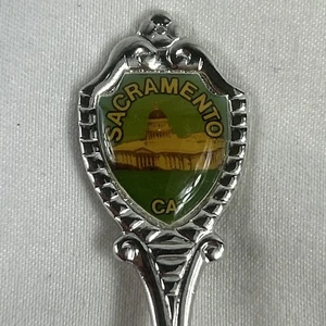 "Cuchara de recuerdo Sacramento California 3,5"" tono plata tazón grabado Golden State" - Imagen 1 de 5