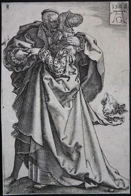 ALDEGREVER HOCHZEITSTÄNZER KÜSSENDES PAAR KUPFERSTICH SAMMLUNG SIGNIER 1538 - Bild 1 von 4