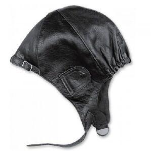 -HELD- Flyer Hat Black Leather Convertible Cap Classic Car Cap Hat