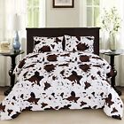 3Pcs Cow Comforter Set Size Rustic Cow Print Western King Western Cowhide