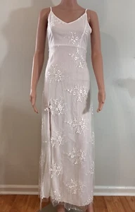 Vintage Y2K Slip Lace Maxi Wedding Dress Medium Romantic Fairy Whimsy Babydoll - Picture 1 of 18