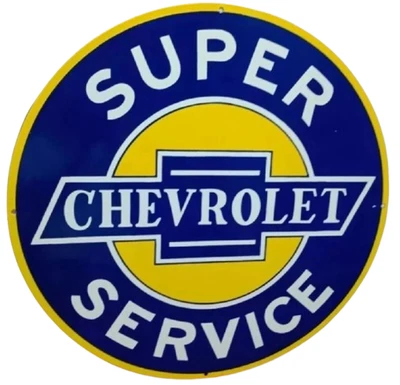 Chevrolet Super  Porcelain Enamel Heavy Metal Sign 30" Inches Double Side - Image 1 of 2