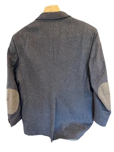 Pendleton Wester Wool Blazer Jacket Suede Elbow Patches Brown Houndstooth 46L - Picture 1 of 12