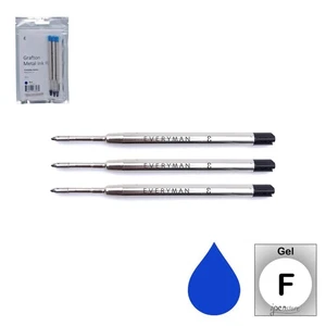 Paquete/3 recambios para bolígrafo de gel Everyman Grafton, azul fino - Imagen 1 de 3