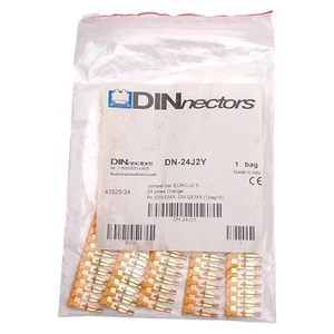 Lot of 5 DINnectors DN-24J2Y Orange Terminal Block Jumper, 24-Pole, 25A 600V - Picture 1 of 7