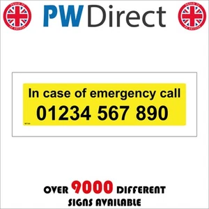 SIGN In Case Of Emergency Please Contact Name Company Number Mobile WT168P - Picture 1 of 12