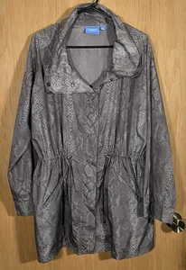 Simply Vera Wang Rain Jacket Nylon Snakeskin Windbreaker Packable Women's Sz XL - Picture 1 of 8