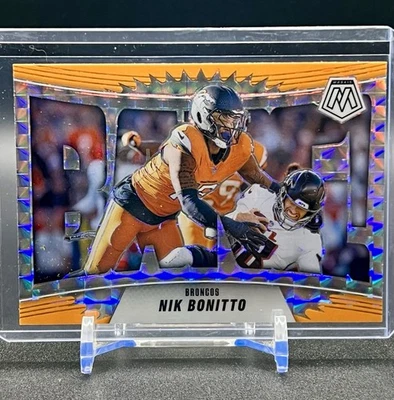 2025 Panini Mosaic Nik Bonitto Touchdown Masters Mosaic Orange Fluorescent #5 - Image 1 of 3