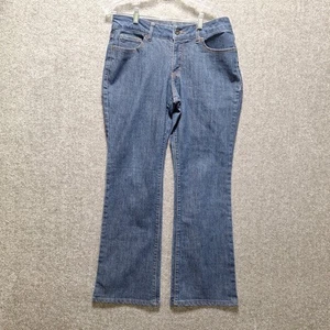 Faded Glory Damenjeans Größe 12 A blau Bootcut Stretch Denim passt 32 x 31 dunkle Waschung - Bild 1 von 10