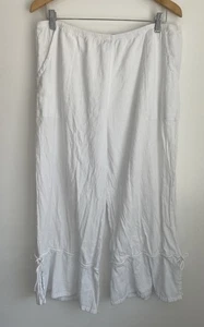 Dunes 100% Baumwolle Gaze weiß Cargo Capri Hose XL - Bild 1 von 5