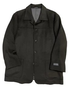 New! Lauren Ralph Lauren Black Wool Silk Cashmere Overcoat 46R Topcoat Men's - Picture 1 of 14