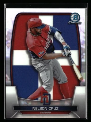 Nelson Cruz 2023 Bowman Chrome #WBC-29 Flag Refractor #/499 Dominican Republic - Image 1 of 2