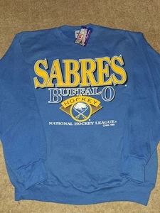 Sudadera Vintage Buffalo Sabres Cuello Redondo Talla L Azul Nueva Con Etiquetas - Imagen 1 de 4