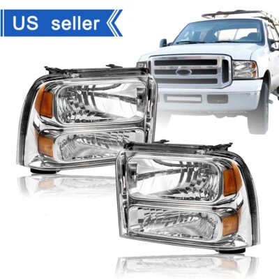 For 2005-2007 Ford F250 F350 F450 F550 Super duty Headlights 05 06 07 Headlamps - Image 1 of 4