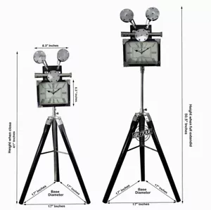 Vintage Floor Clock Home Decor Shooting Camera with Wood Stand Victorian Clocks - Picture 1 of 7