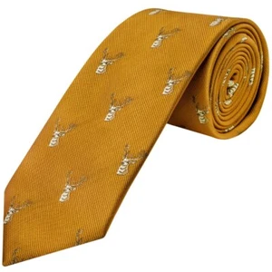 Handgefertigte klassische Herrenkrawatte Gold Hirschkopf Land Hochzeit Neuheit normale Krawatten - Bild 1 von 3