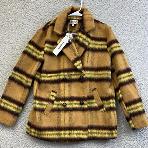 Vigoss Damen karierter zweireihiger Peacoat in Zitrone Gr. Small NEU - Bild 1 von 11