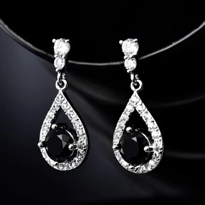 Art Deco Style White Gold Filled Crystal Earrings - Picture 1 of 4