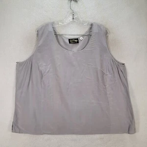 Bob Macke Damen Top Übergröße 3X grau Seide tragbar Kunst ärmellose Karrierebluse - Bild 1 von 14