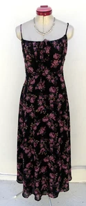 PETAL + PUP Black Caliente Midi DRESS Size S 8 BNWT NEW Floral Print Pink Party - Foto 1 di 6