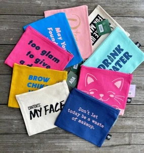 Kosmetiktasche Beutel Reißverschluss Canvas mit Spruch Braut Party Gastgeschenke Geschenke - Bild 1 von 10