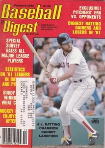 Februar 1982 Baseball Digest mit Carney Lansford von den Red Sox auf Cover - Bild 1 von 1