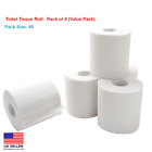 Tissu papier toilette 2 plis 220 feuilles par rouleau pour maison salle de bain salle de bain pack de 48