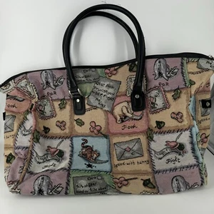 Vintage Disney Winnie The Pooh Tapestry Needlepoint Large Travel Bag Weekender - Picture 1 of 12