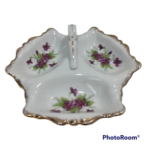 L & M Bondware China Tidbit Dish 3 Compartments - Picture 1 of 4