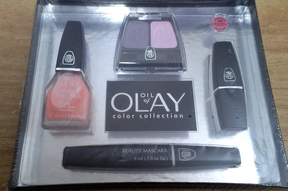 Conjunto de presente maquiagem Oil of Olay Color Collection sombra batom rímel malva - Imagem 1 de 2