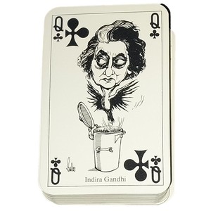 Polit-Poker Card Indira Gandhi Queen Clubs Scrapbook Decor Collage Making Craft