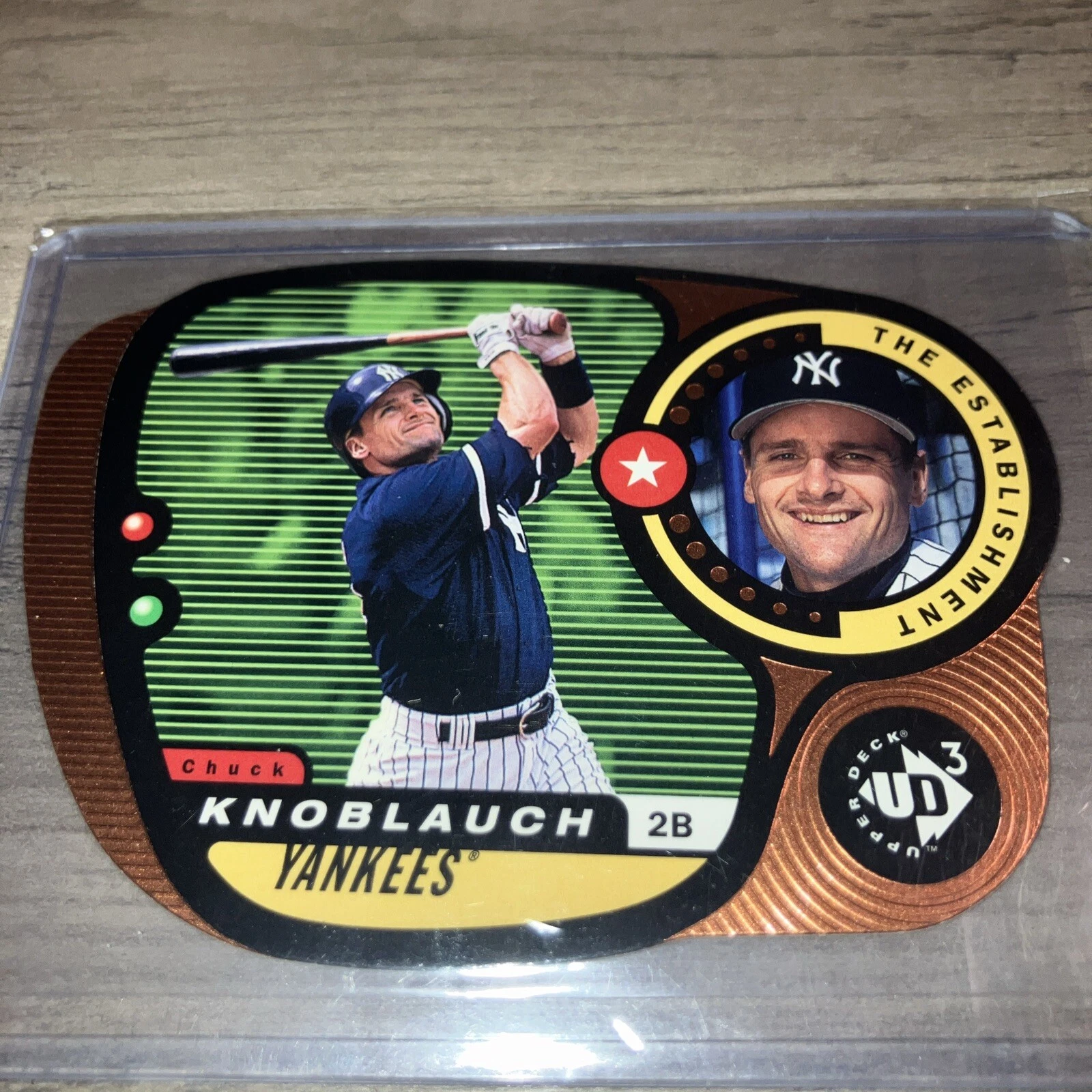 Chuck knoblauch 1998 Upper Deck UD3 #163 Bronze Die-Cut Ser# 0716 /1000