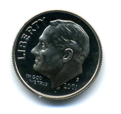 FDR 2001 S GEM BU PROOF ROOSEVELT DIME PR/PF BRILLIANT UNCIRCULATED COIN #8220 - Image 1 of 2