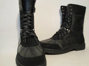 Franco Vanucci Mens Chuck-2 Military-inspired Lace Up Boots Black Size 12 11 10 - Picture 1 of 5