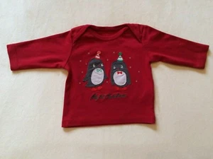 M&S - My 1st Christmas Long Sleeve Top - Baby Boy Girl - Up to 1 month - Red - Picture 1 of 9