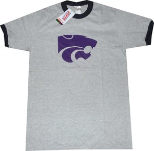 Kansas State Wildcats Ringer Shirt by Soffe Mens New tags Older Style Medium - Picture 1 of 3