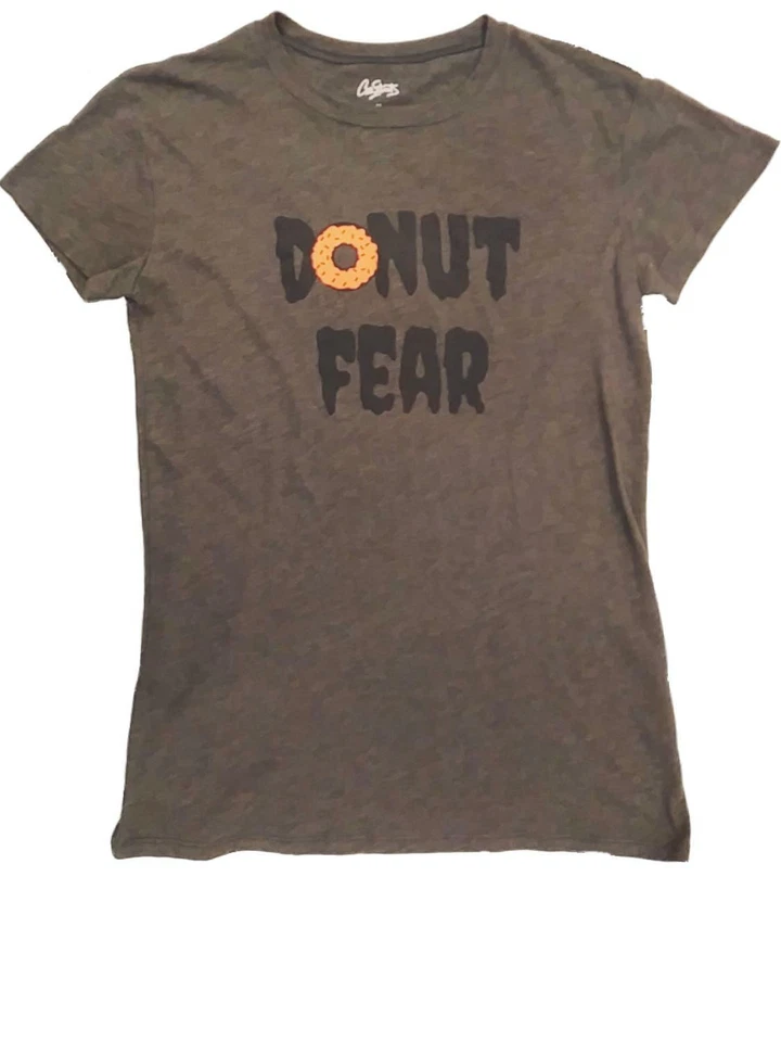 Camiseta Junior Mujer Gris Oscuro Naranja Donut Fear Halloween Vacaciones Foto 1 de 1