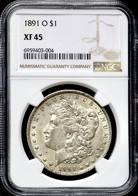 1891-O $1 Morgan Silver One Dollar - NGC XF 45   CC39 - Image 1 of 2